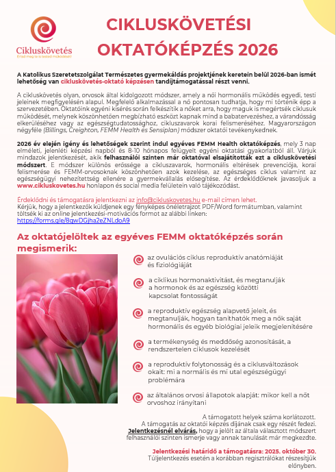 2026 FEMM Health cikluskövetési oktatóképzés